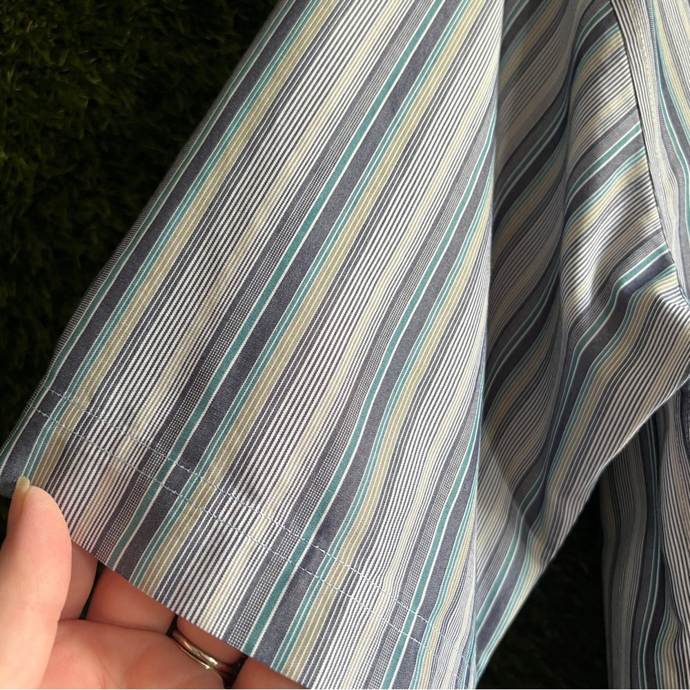 Vintage Enro Non-Iron Striped Wrinkle Resistant Short Sleeve Button Up Shirt - Picture 4 of 6